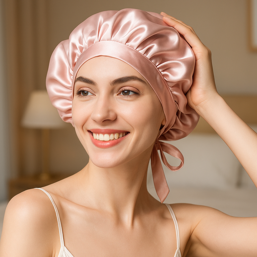 Bonnet de nuit 100% Soie de Mûrier Naturelle