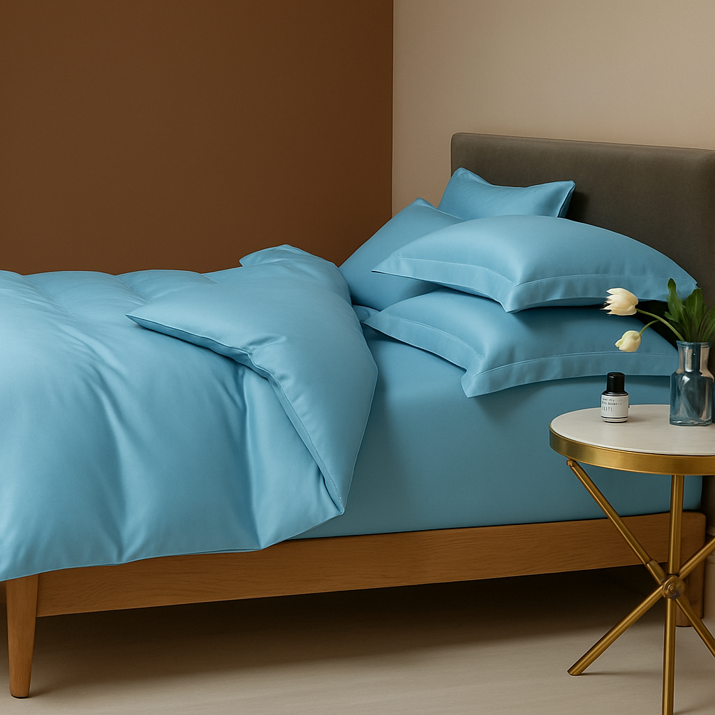 Ensemble de Literie 100% Coton Égyptien à Fibres Longues – Housse de couette + 2 taies d'oreiller