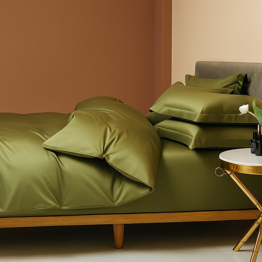 Ensemble de Literie 100% Coton Égyptien à Fibres Longues – Housse de couette + 2 taies d'oreiller