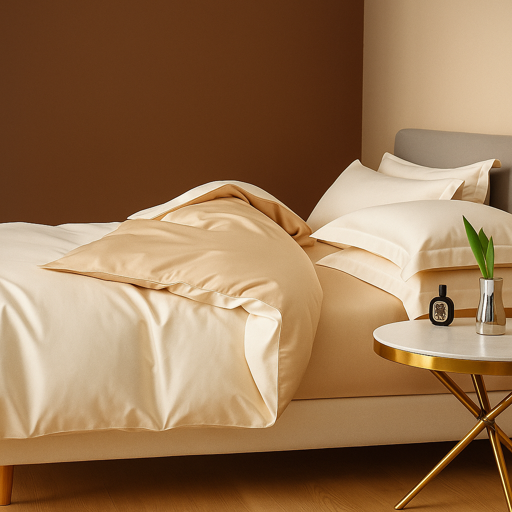 Ensemble de Literie 100% Coton Égyptien à Fibres Longues – Housse de couette + 2 taies d'oreiller