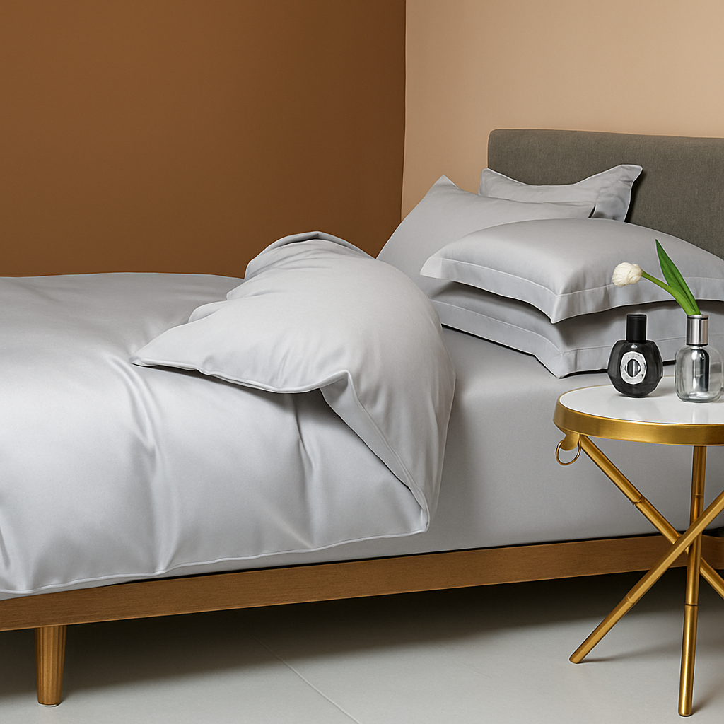 Ensemble de Literie 100% Coton Égyptien à Fibres Longues – Housse de couette + 2 taies d'oreiller