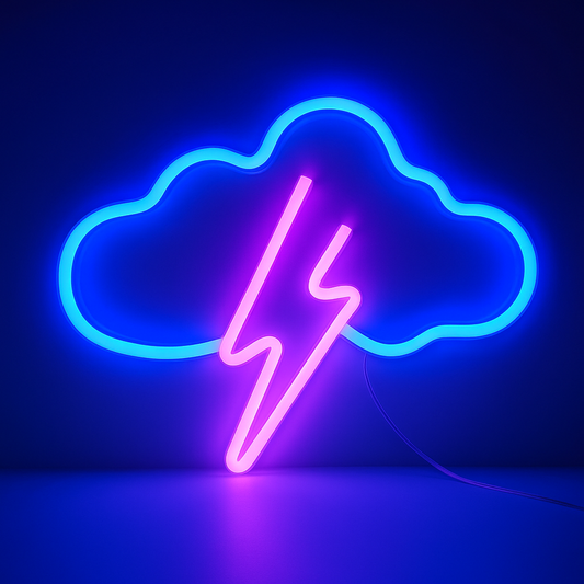 Néon LED Décoratif - Nuage éclair