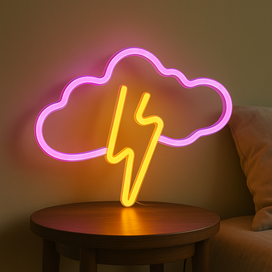 Néon LED Décoratif - Nuage éclair