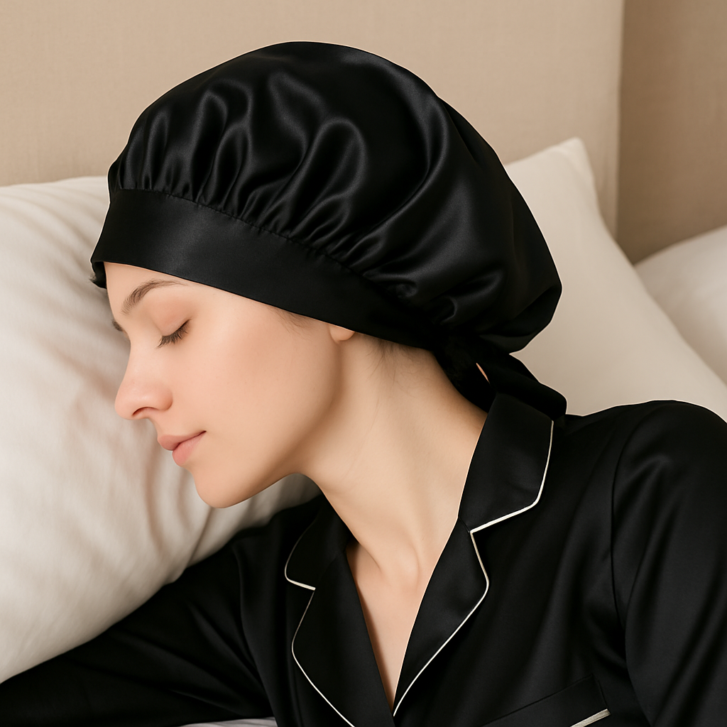 Bonnet de nuit 100% Soie de Mûrier Naturelle
