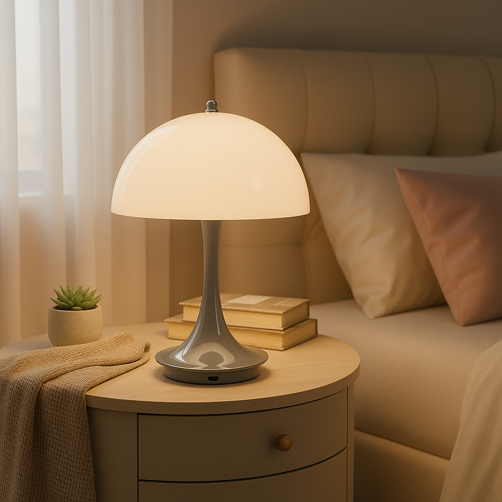 Lampe Champignon Nordique Rechargeable – Éclairage LED Moderne avec Intensité Réglable
