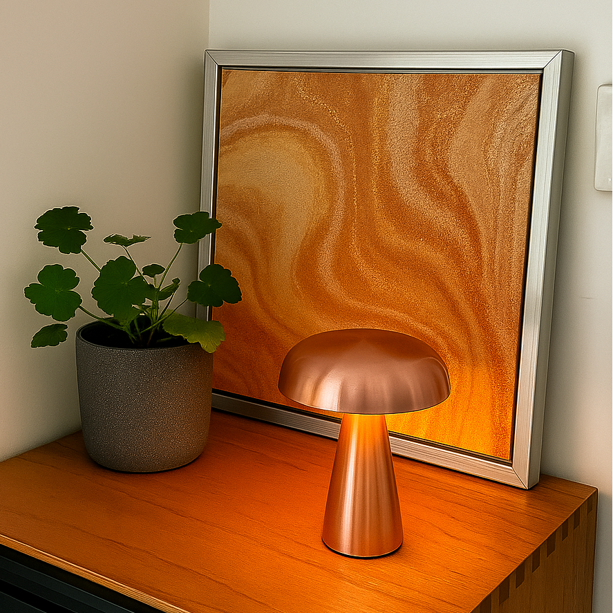 Lampe Champignon Moderne LED Tactile – Rechargeable, 3 Modes de Lumière, Métal & Acrylique