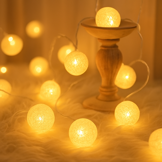 Guirlande Lumineuse LED Boules de Coton