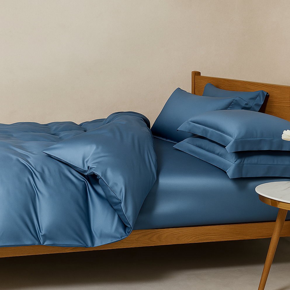 Ensemble de Literie 100% Coton Égyptien à Fibres Longues – Housse de couette + 2 taies d'oreiller