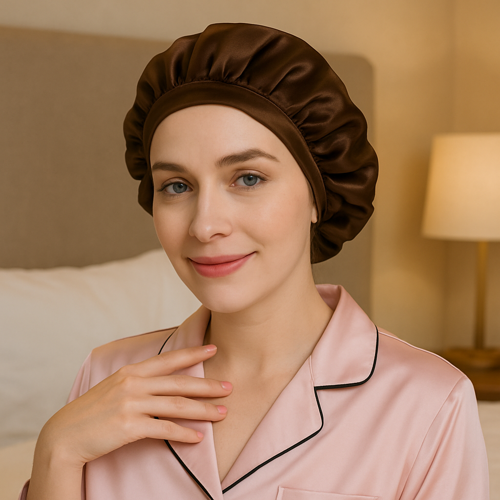 Bonnet de nuit 100% Soie de Mûrier Naturelle
