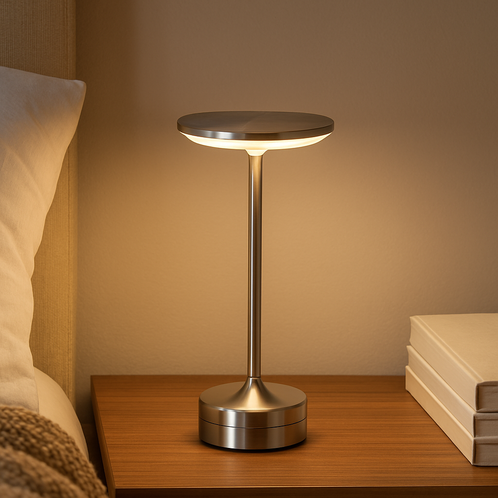 Lampe de Table LED Tactile  – Rechargeable, Sans Fil et à Intensité Variable