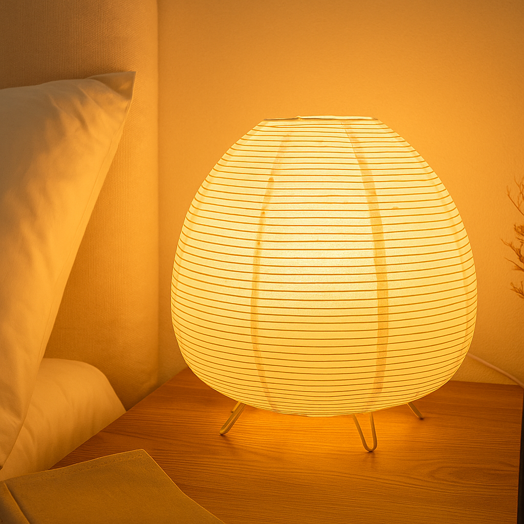 Lampe Japonaise en Papier de Riz – Lanterne de Table LED Style Zen