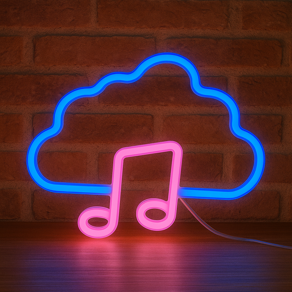 Néon LED Décoratif - Nuage note de musique