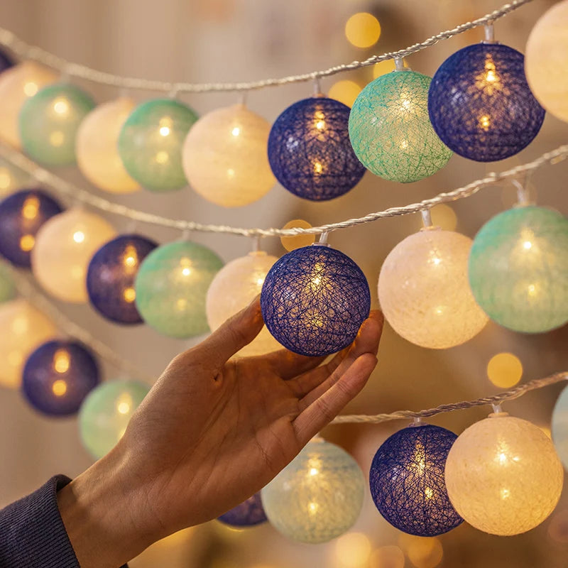 Guirlande Lumineuse LED Boules de Coton