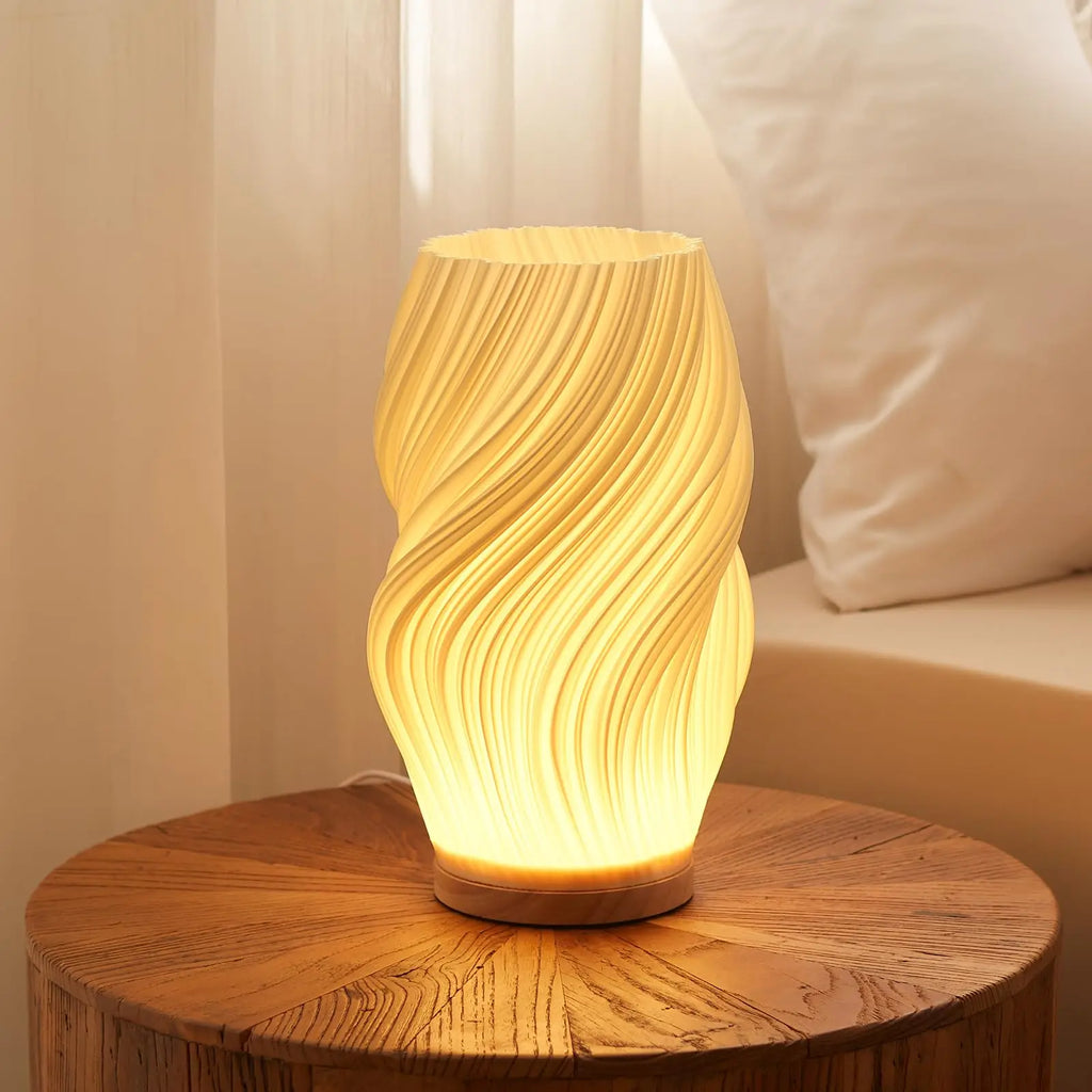 Lampe de Table Plissée 3D – Éclairage LED Réglable à 3 Intensités, Design Moderne