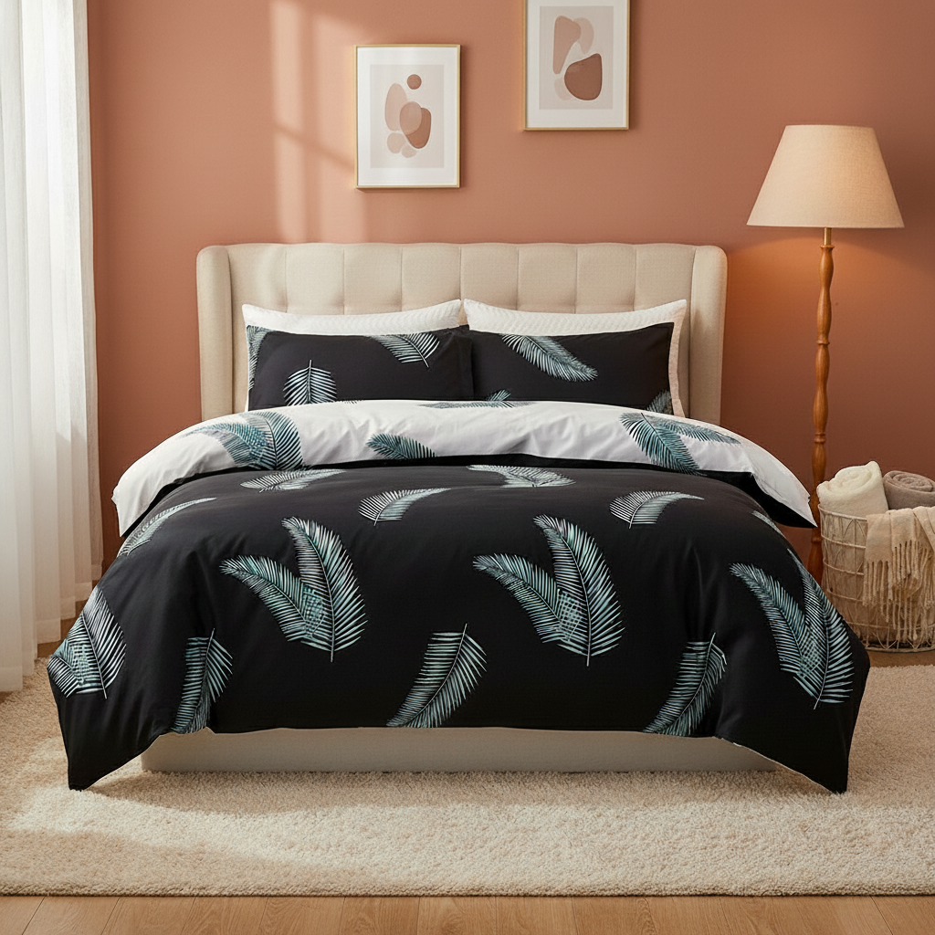 Ensemble de Literie – Housse de Couette + 2 Taies d’Oreiller