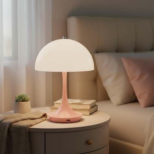 Lampe Champignon Nordique Rechargeable – Éclairage LED Moderne avec Intensité Réglable