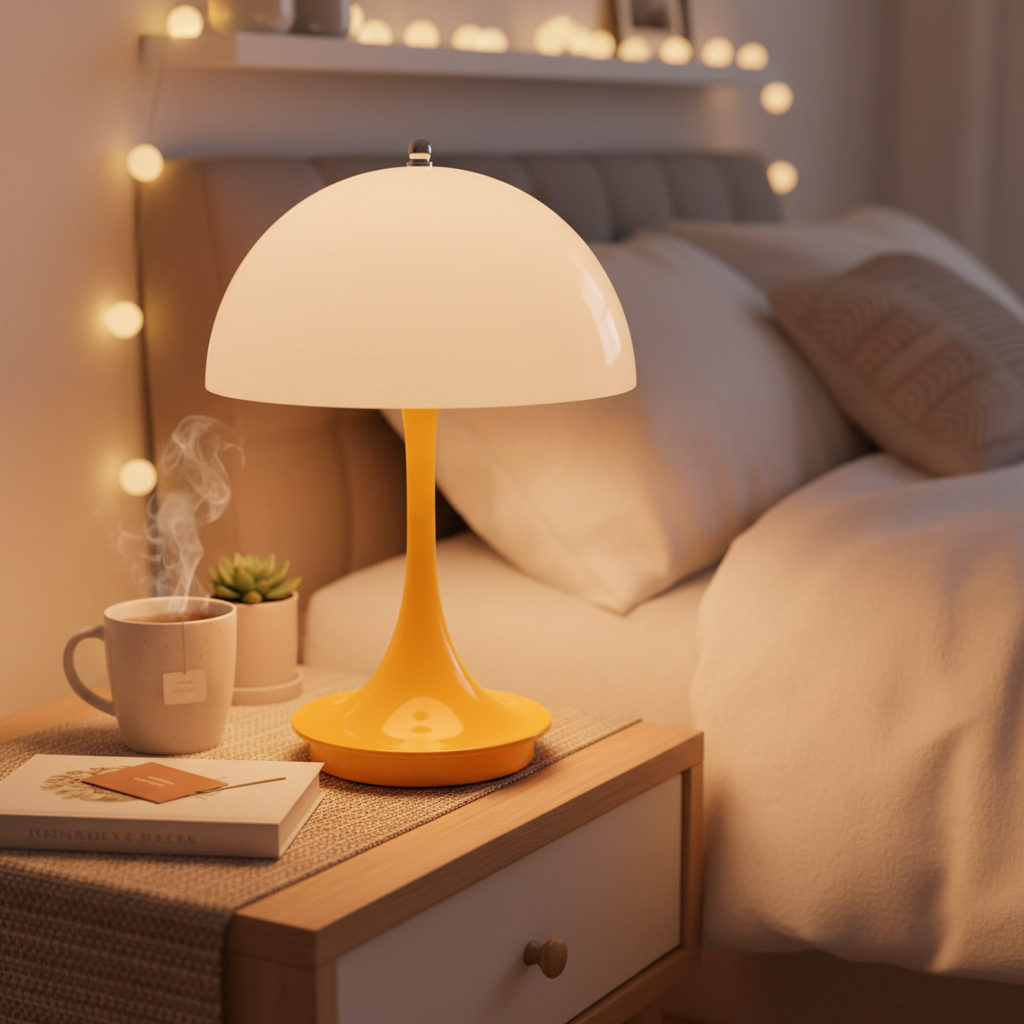 Lampe Champignon Nordique Rechargeable – Éclairage LED Moderne avec Intensité Réglable