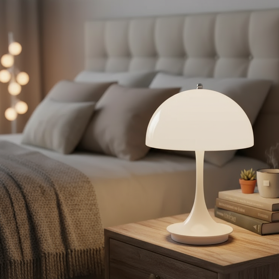 Lampe Champignon Nordique Rechargeable – Éclairage LED Moderne avec Intensité Réglable